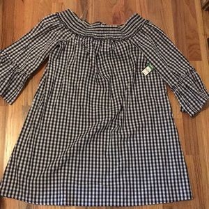 NWT- off the shoulder crown&Ivy Dress(Navy &White)